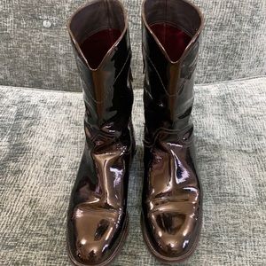 Boots Chanel , 41, Patten Leather, zipper inside